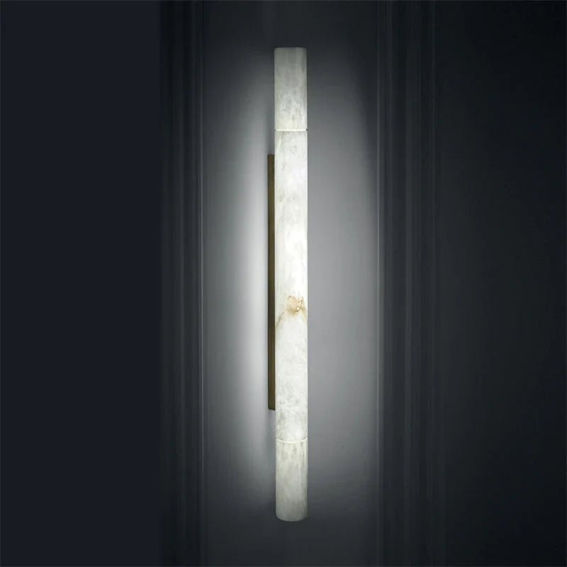 Garron Modern Alabaster Linear Wall Sconce - Auralume